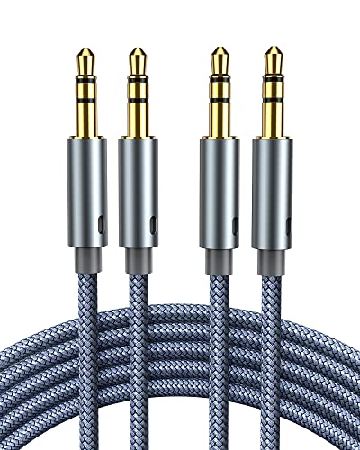 Highwings Aux Kabel 3,5mm Klinkenkabel 1,2M Stereo Audio Kabel Klinke auf Klinke Nylon Geflochtenes Hochwertige Kabel für Kopfhörer, Auto, Handy, PC, Lautsprecher, Stereoanlagen, MP3-Player usw，2PACK von Highwings