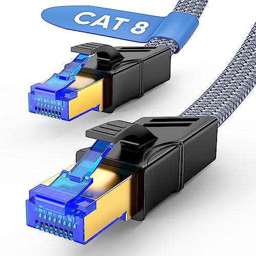 Highwings Cat 8 LAN Kabel 5m, 40Gbps 2000MHz Netzwerkkabel S/FTP Ethernet Kabel Hochgeschwindigkeits Gigabit RJ45 Lylon Geflochtener Patchkabel mit Vergoldung für Router Switch Xbox Modem PC PS5/4/3 von Highwings