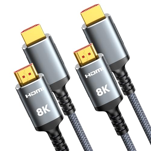 Highwings HDMI Kabel 5Meter 8K 2 Stück, HDMI 2.1 Kabel 48Gbps Ultra Highspeed 8K@60Hz 4K@120Hz 7680P HDR10 eARC DTS:X 3D HDCP 2.2&2.3, Kompatibel mit PS5/4/3 X-Box HDTV Blu-ray Player von Highwings