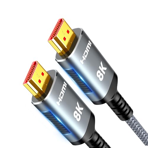 Highwings HDMI Kabel 8K 3Meter, HDMI 2.1 Kabel 48Gbps Ultra Highspeed 8K@60Hz 4K@120Hz 7680P HDR10 eARC DTS:X 3D HDCP 2.2&2.3, Kompatibel mit PS5/4/3 HDTV Blu-ray Player von Highwings