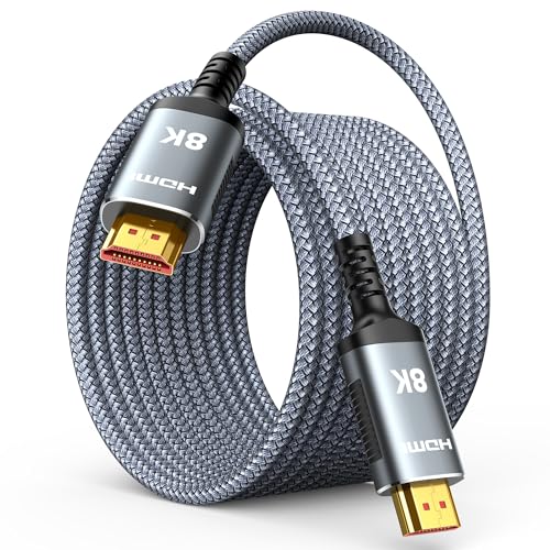 Highwings HDMI Kabel 8K 7.5M, HDMI 2.1 Kabel 48Gbps Ultra Highspeed 8K@60Hz 4K@120Hz 7680P HDR10 eARC DTS:X 3D HDCP 2.2&2.3, Kompatibel mit PS5/4/3 X-Box HDTV Blu-ray Player von Highwings