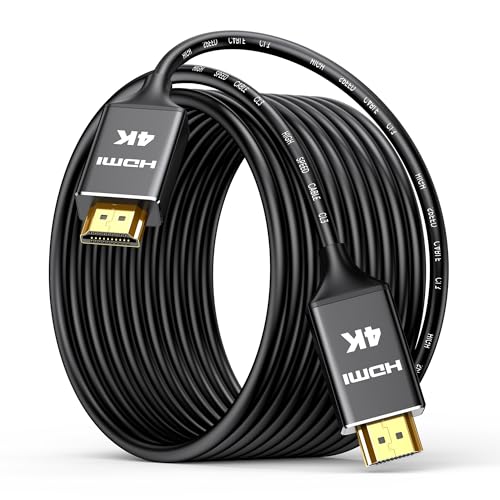 Highwings Lange 4K HDMI Kabel 12 Meter, Wand CL3-Bewertet 18Gbps HDMI Kabel 2.0, High Speed HD Shielded Cord Unterstützung HDR10 ARC HDCP2.2 Kompatibel für Laptop, PC, HDTV, Projektor von Highwings