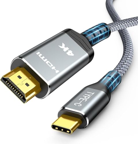 Highwings USB C auf HDMI Kabel 4.5M, USB Type C zu HDMI 4K UHD [Thunderbolt 3 kompatibel] für iPhone 15 Serie, für MacBook Pro/Air, für Surface Book 2, für Dell XPS, für Galaxy S10/S9, etc. von Highwings