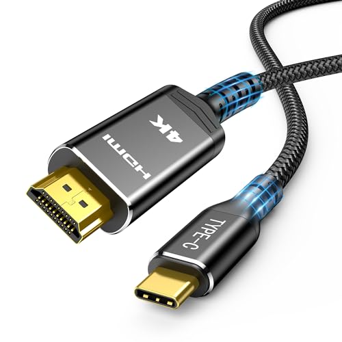 Highwings USB C auf HDMI Kabel 4K 1.8M, USB C HDMI Kabel UHD Thunderbolt 3 Kompatibel für iPhone 15 Pro/Plus/Max, MacBook Pro/Air, iPad Pro/Air, Surface Book 2, Dell XPS, Galaxy S10/S9 usw.(Schwarz) von Highwings