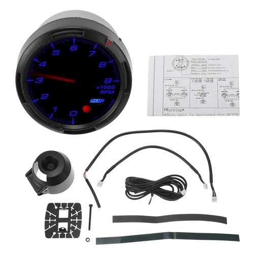 Hihaha 2,5" 60mm Drehzahlmesser mit farbigem Zeiger RPM Tachometer Tachometer 0-10000 U/min mit Sensor und Halterung Universal Auto DC 12V von Hihaha