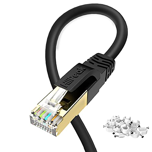 HiiPeak 20m LAN Kabel Cat 8 Netzwerkkabel, Rj45 Ethernet Kabel für Netzwerke Internet mit 40 GBS und 2000 MHz vergoldeter Stecker, Schwarz von HiiPeak