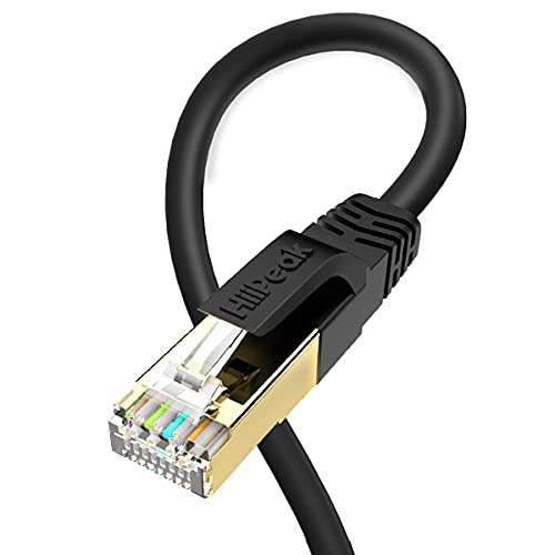 HiiPeak 3m Lan Kabel Cat 8 Netzwerkkabel, Rj45 Ethernet Kabel für Netzwerke Internet mit 40 Gbs und 2000 Mhz vergoldeter Stecker, Schwarz von HiiPeak