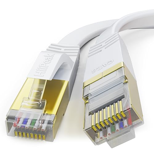 HiiPeak LAN Kabel cat 8 netzwerkkabel 1m 2m 3m 5m 10meter 15 Meter 20meter 30 Meter LAN Kabel cat 8 ethernet Kabel internetkabel Flach mit 40 Gigabit/s und 2000 MHz, Weiß HiiPeak LAN Kabel cat 8 netzwerkkabel 1m 2m 3m 5m 10meter 15 Meter 20meter 30 Meter LAN Kabel cat 8 ethernet Kabel internetkabel Flach mit 40 Gigabit/s und 2000 MHz, Weiß von HiiPeak