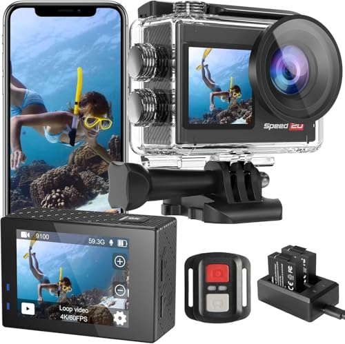 Hiicam Speed 20 Action Cam 4K60FPS 40MP WiFi Unterwasserkamera 40M Wasserdicht Ultra HD Touchscreen Actioncam 170° Ultra-Weitwinkel, EIS Stabilisierung, 5X Zoom, 2.4G Fernbedienung und 2 Akkus 1350mAh Hiicam Speed 20 Action Cam 4K60FPS 40MP WiFi Unterwasserkamera 40M Wasserdicht Ultra HD Touchscreen Actioncam 170° Ultra-Weitwinkel, EIS Stabilisierung, 5X Zoom, 2.4G Fernbedienung und 2 Akkus 1350mAh von Hiicam