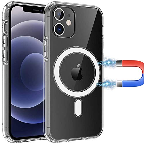 Hikissny Magnetische Silikonhülle Hülle Kompatibel mit iPhone 11 Pro Magsafe Ladegerät Silikon Handyhülle, Dünn PC Zurück TPU Anti Gelb Stoßfest Crystal Clear Case für iPhone 11 Pro von Hikissny