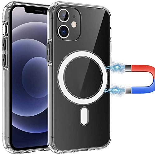 Hikissny Magnetische Silikonhülle Hülle Kompatibel mit iPhone 11 Pro Max Magsafe Ladegerät Silikon Handyhülle, Dünn PC Zurück TPU Anti Gelb Stoßfest Crystal Clear Case für iPhone 11 Pro Max von Hikissny