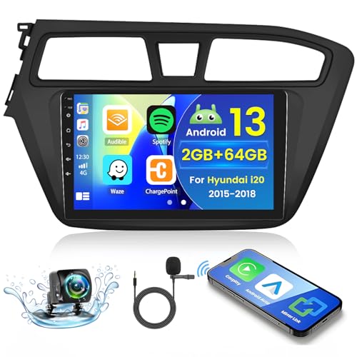 2+64GB Android 13 Autoradio für Hyundai i20 2015-2018 Radio Wireless Carplay Android Auto, 9 Inch IPS Touch Screen Radio mit Rückfahrkamera, Bluetooth, Navi, WiFi, DSP, EQ, Mirror Link 2+64GB Android 13 Autoradio für Hyundai i20 2015-2018 Radio Wireless Carplay Android Auto, 9 Inch IPS Touch Screen Radio mit Rückfahrkamera, Bluetooth, Navi, WiFi, DSP, EQ, Mirror Link von Hikity