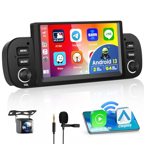 2+64GB Hikity Android Autoradio für FIAT Panda 2013 2014 2015 2016 2017 2018 2019 2020 mit Navi Wireless Carplay Android Auto 6,2 Zoll Touch Display Radio mit WiFi FM RDS Mic Canbus Rückfahrkamera von Hikity