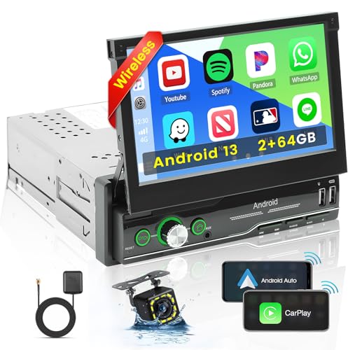 2G+64G Hikity Android Autoradio 1 Din Bluetooth Freisprecheinrichtung 7 Zoll Manuelle Ausfahrbarem Autoradio mit GPS Navi WiFi FM DVR Mirror Link+Rückfahrkamera 2G+64G Hikity Android Autoradio 1 Din Bluetooth Freisprecheinrichtung 7 Zoll Manuelle Ausfahrbarem Autoradio mit GPS Navi WiFi FM DVR Mirror Link+Rückfahrkamera von Hikity