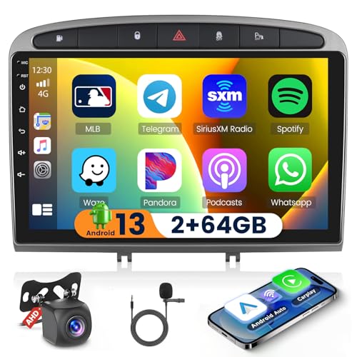 2GB+64GB Android 13 Autoradio Wireless CarPlay Android Auto für Peugeot 308/408 2007-2015 Radio Bluetooth Freisprecheinrichtung 9" Bildschrim Auto Radio mit Navi WiFi FM RDS SWC Rückfahrkamera 2GB+64GB Android 13 Autoradio Wireless CarPlay Android Auto für Peugeot 308/408 2007-2015 Radio Bluetooth Freisprecheinrichtung 9" Bildschrim Auto Radio mit Navi WiFi FM RDS SWC Rückfahrkamera von Hikity