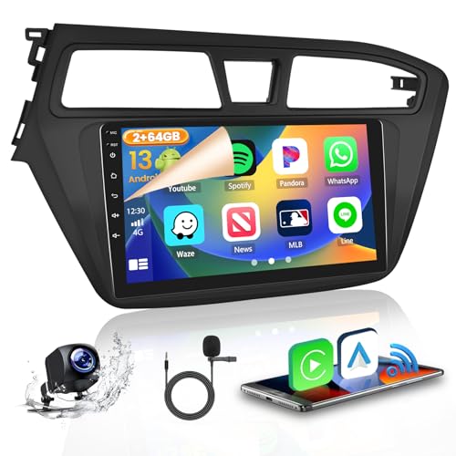 2GB+64GB Android 13 Autoradio für Hyundai i20 2015-2018 Radio Wireless CarPlay Android Auto Bluetooth Freisprecheinrichtung 9" Bildschrim Auto Radio mit Navi Rückfahrkamera WiFi FM RDS SWC 2GB+64GB Android 13 Autoradio für Hyundai i20 2015-2018 Radio Wireless CarPlay Android Auto Bluetooth Freisprecheinrichtung 9" Bildschrim Auto Radio mit Navi Rückfahrkamera WiFi FM RDS SWC von Hikity
