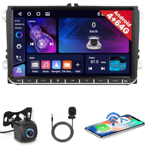 4+64GB Android Autoradio für VW Golf 5 Golf 6 Skoda Polo Passat Tiguan Touran Wireless Carplay Android Auto, 9" Bildschrim Bluetooth Auto Radio Navi Rückfahrkamera WiFi FM RDS Radio SWC 4+64GB Android Autoradio für VW Golf 5 Golf 6 Skoda Polo Passat Tiguan Touran Wireless Carplay Android Auto, 9" Bildschrim Bluetooth Auto Radio Navi Rückfahrkamera WiFi FM RDS Radio SWC von Hikity