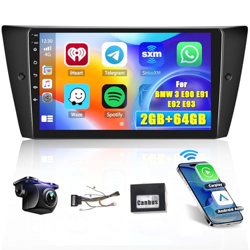 2GB+64GB Android 13 Autoradio für BMW 3 E90 E91 E92 E93 Radio Wireless CarPlay Android Auto Bluetooth Freisprecheinrichtung 9" Bildschrim Auto Radio mit Navi Rückfahrkamera 2GB+64GB Android 13 Autoradio für BMW 3 E90 E91 E92 E93 Radio Wireless CarPlay Android Auto Bluetooth Freisprecheinrichtung 9" Bildschrim Auto Radio mit Navi Rückfahrkamera von Hikity