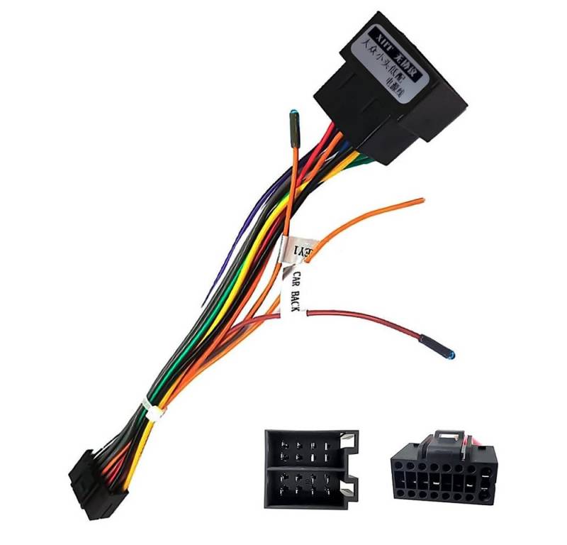 Hikity 16 Pin Kabelbaum ISO Adapter für Android Autoradio mit universeller KFZ Adapter (ISO Standard Buchse, Rückwärtsgang-Funktion, Radiostecker mit Lenkrad-Steuerleitungen) von Hikity