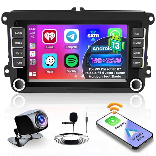 Hikity 1+32GB Android 13 Autoradio Navi Doppel Din Wireless Carplay Für VW Golf 5 6 Passat B6 B7 Polo Touran Seat Skoda 7Zoll Radio 2Din mit GPS WiFi Android Auto Bluetooth FM RDS MIC Rückfahrkamera Hikity 1+32GB Android 13 Autoradio Navi Doppel Din Wireless Carplay Für VW Golf 5 6 Passat B6 B7 Polo Touran Seat Skoda 7Zoll Radio 2Din mit GPS WiFi Android Auto Bluetooth FM RDS MIC Rückfahrkamera von Hikity