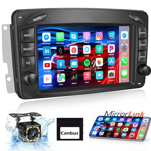 Hikity 1G 32G Autoradio Android 13 mit Navi Für Mercedes-Benz W203 W209 W210 W170 C208 W208 W168 W463 W639 Vito 7 Zoll Auto Radio mit Bluetooth Freisprecheinrichtung WiFi Mirror Link Rückfahrkamera von Hikity