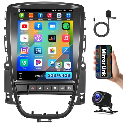 Hikity 2+64G Android 13 Autoradio für Buick Excelle GT/Opel Astra 2006-2014 Radio mit Navi Bluetooth 9,7 Zoll Bildschirm Mirror Link WiFi FM RDS Radio EQ SWC Rückfahrkamera von Hikity