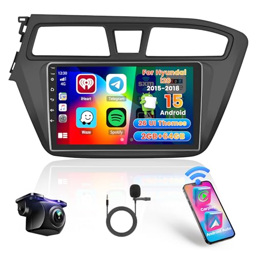 Hikity 2+64G Autoradio Navi Für Hyundai i20 2015-2018 mit Wireless Carplay Android Auto Mirror Link, 9 Zoll Touchscreen Android 13 Radio Bluetooth mit GPS WiFi EQ FM RDS SWC MIC Rückfahrkamera Hikity 2+64G Autoradio Navi Für Hyundai i20 2015-2018 mit Wireless Carplay Android Auto Mirror Link, 9 Zoll Touchscreen Android 13 Radio Bluetooth mit GPS WiFi EQ FM RDS SWC MIC Rückfahrkamera von Hikity