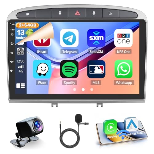 Hikity 2+64GB Android 13 Autoradio Wireless CarPlay Android Auto für Peugeot 308/408 2007-2015 Radio Bluetooth Freisprecheinrichtung 9" Bildschrim Auto Radio mit Navi Rückfahrkamera WiFi FM RDS SWC Hikity 2+64GB Android 13 Autoradio Wireless CarPlay Android Auto für Peugeot 308/408 2007-2015 Radio Bluetooth Freisprecheinrichtung 9" Bildschrim Auto Radio mit Navi Rückfahrkamera WiFi FM RDS SWC von Hikity