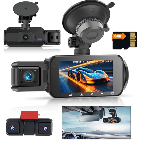 Hikity 3.0" DVR 2K WiFi Dashcam Four Auto Kamera APP Control Car Camera mit 64GB SD Karte 360° Weitwinkel mit 24H Parküberwachung G-Sensor Loop-Aufnahme Super Nachtsicht, Unterstützt Maximal 256GB Hikity 3.0" DVR 2K WiFi Dashcam Four Auto Kamera APP Control Car Camera mit 64GB SD Karte 360° Weitwinkel mit 24H Parküberwachung G-Sensor Loop-Aufnahme Super Nachtsicht, Unterstützt Maximal 256GB von Hikity