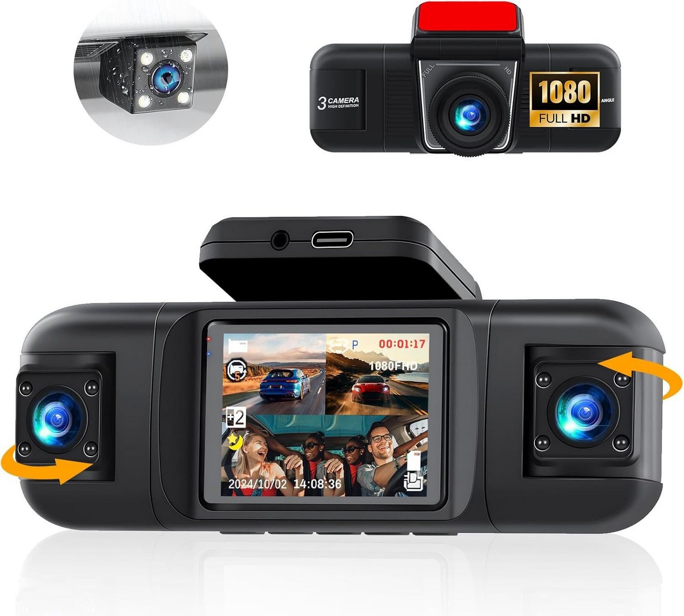 Hikity 4-Kanal Full HD Auto-Kamera Nachtsicht + Parkassist 24h Schutz Dashcam Hikity 4-Kanal Full HD Auto-Kamera Nachtsicht + Parkassist 24h Schutz Dashcam von Hikity