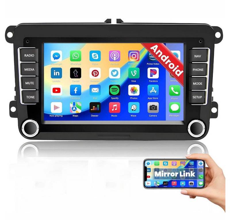 Hikity 7 Android Autoradio Für VW GOLF 5 6 Passat Touran Tiguan Polo Skoda Autoradio (Android 13, Passat Touran Tiguan, Polo Skoda, GPS Navi)" von Hikity