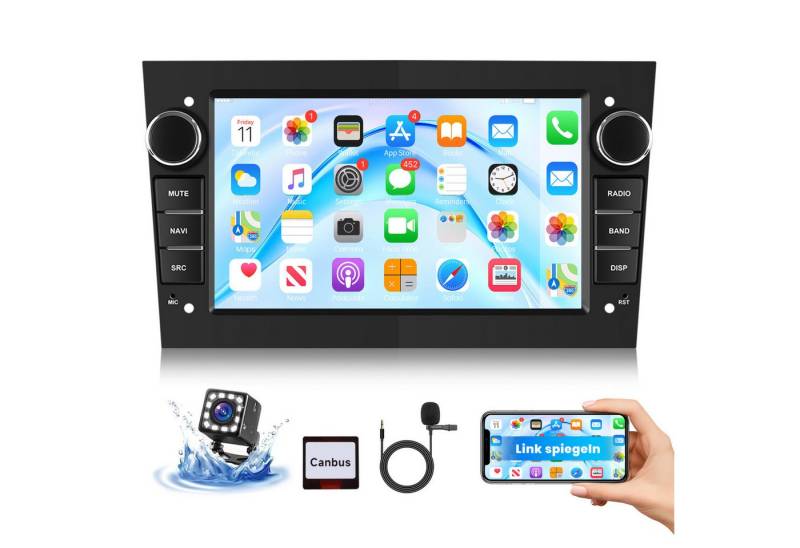 Hikity 7" HD-Autoradio Für Opel Astra/Vectra, Android 15, GPS, BT/WiFi, Autoradio (FM-TunermitRDS, Rückfahrkamera & Lenkradsteuerung 53 UI-Themen & Split-Screen) von Hikity