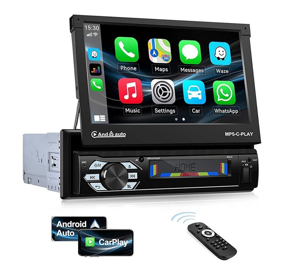 Hikity 7'' Touchscreen D-Play Universal Auto MP5 Spieler mit FM Radio Autoradio (FM Radio, Bluetooth 4.0, Farbige Hintergrundbeleuchtung) von Hikity