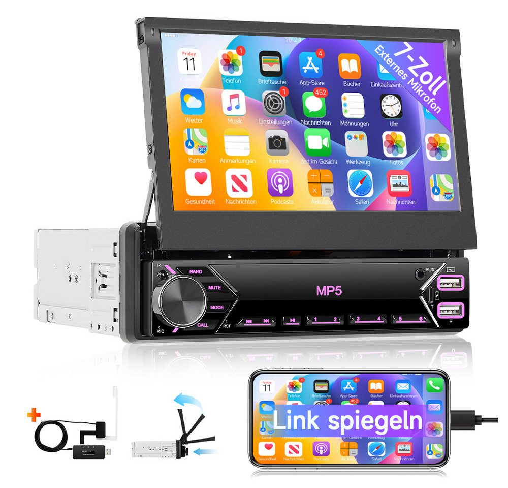 Hikity 7 Zoll 1Din Manual Retractable Screen Universal MP5 Player Autoradio Hikity 7 Zoll 1Din Manual Retractable Screen Universal MP5 Player Autoradio von Hikity