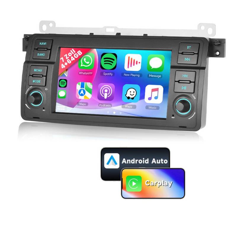 Hikity 7 Zoll Android 13 Autoradio Stereo Player 4+64GB für BMW E46 mit Navi Autoradio von Hikity