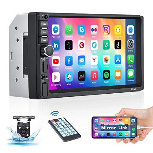 Hikity 7 Zoll Autoradio Bluetooth Doppel Din mit Bildschirm Touchscreen Autoradio 2 Din mit Mirror Link Rückfahrkamera AUX TF SWC FM + Montagerahmen Hikity 7 Zoll Autoradio Bluetooth Doppel Din mit Bildschirm Touchscreen Autoradio 2 Din mit Mirror Link Rückfahrkamera AUX TF SWC FM + Montagerahmen von Hikity