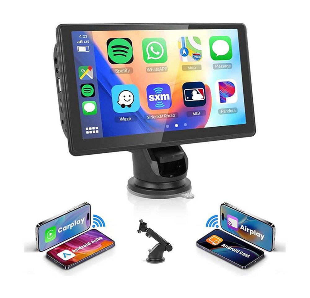 Hikity 7 Zoll Bildschirm Carplay MP5 Portable mit GPS Auto Unterstützung Navigationsgerät (Smart Screen Player, Carplay MP5 Portable) von Hikity