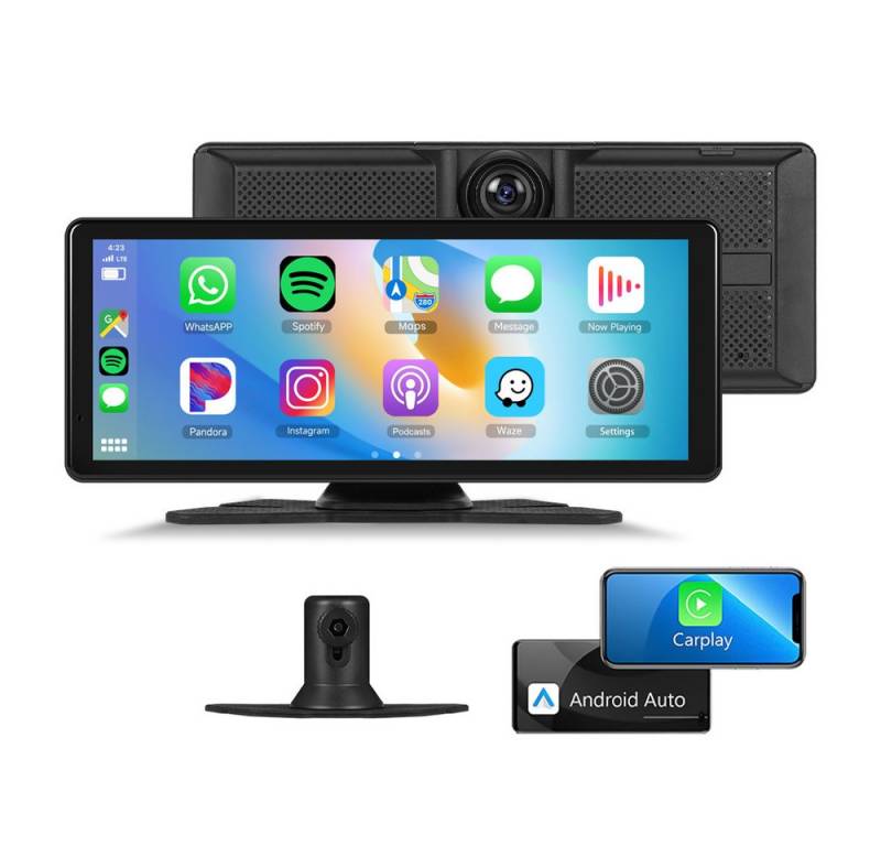 Hikity 8 Zoll Wireless CarPlay/Android Auto 2K DVR Videowiedergabe Navigationsgerät (weltweit) von Hikity