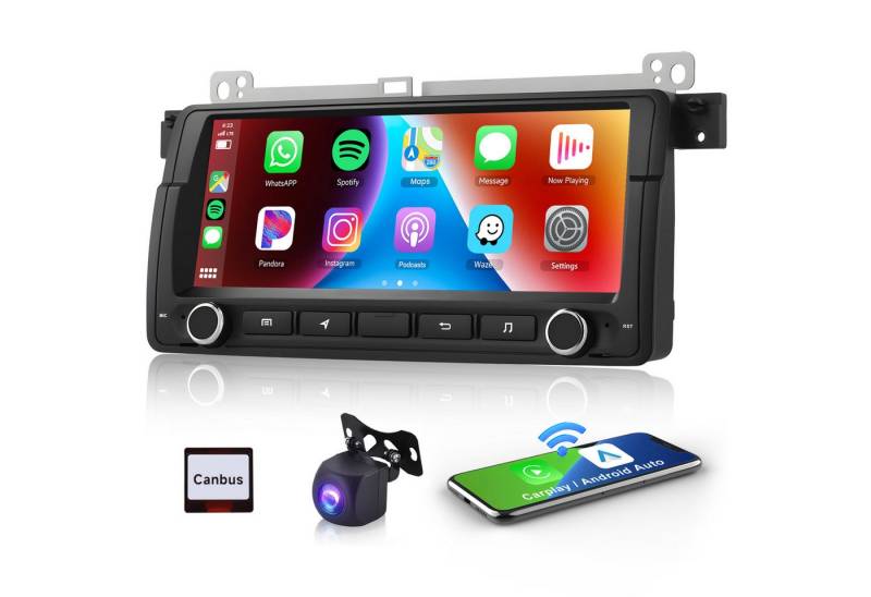 Hikity 8.8" Android 13 Autoradio für BMW E46 mit Kabelloses CarPlay/GPS /WIFI Autoradio (FM-TunermitRDS, Split-Screen-Funktion 2GB RAM+64GB ROM) von Hikity