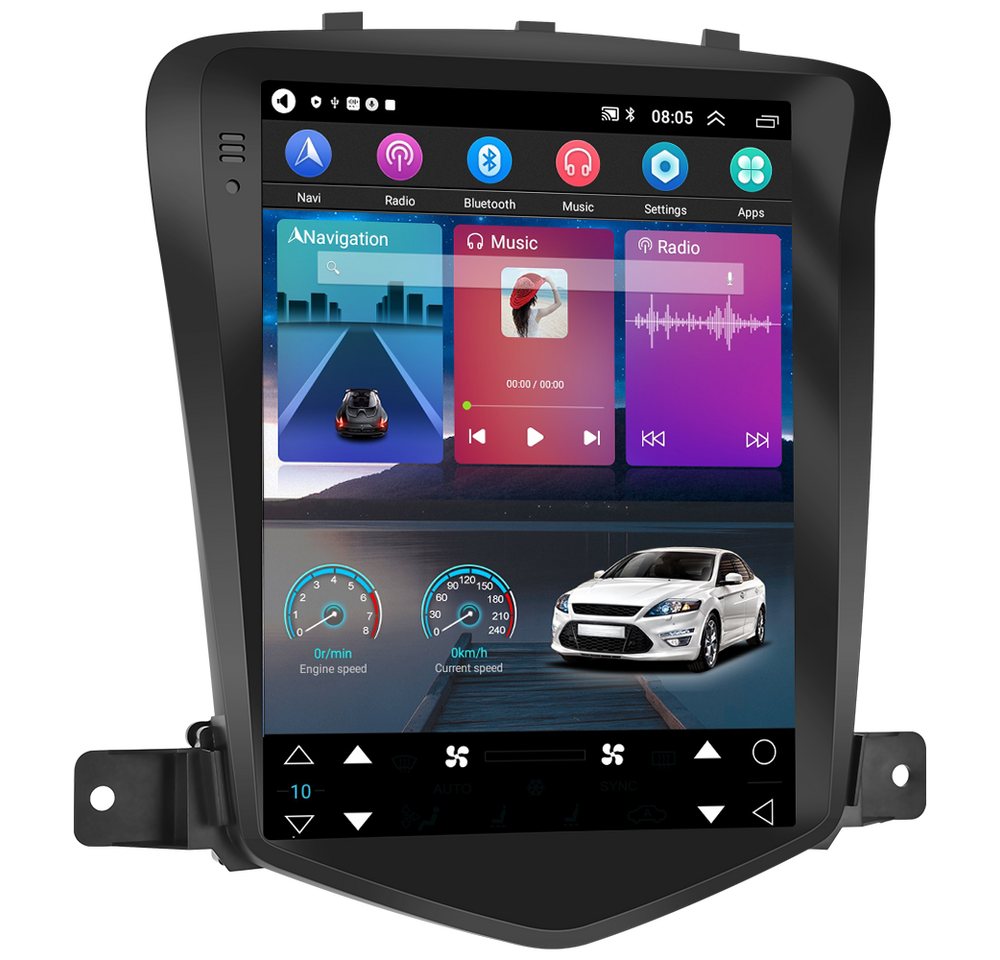 Hikity 9.7 Android 11 Apple Carplay DSP GPS NAVI Für Chevrolet Cruze 2008-15 Autoradio (FM Radio, Lenkradkontrolle, Bluetooth-Musik)" von Hikity