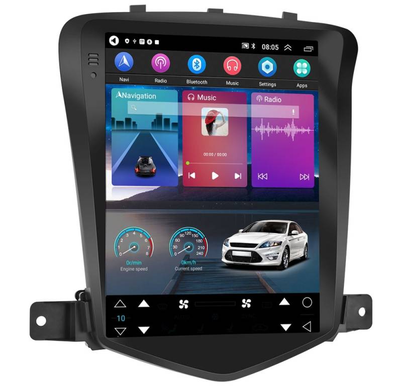 Hikity 9.7" Android 11 Apple Carplay DSP GPS NAVI Für Chevrolet Cruze 2008-15 Autoradio (FM Radio, Lenkradkontrolle) von Hikity