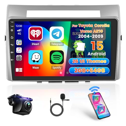 Hikity Android Autoradio 2+64G Navi Für Toyota Corolla Verso AR10 2004-2009 mit Wireless Carplay Android Auto, 9 Zoll Touchscreen Radio mit Mirror Link WiFi GPS Bluetooth FM RDS EQ SWC Rückfahrkamera Hikity Android Autoradio 2+64G Navi Für Toyota Corolla Verso AR10 2004-2009 mit Wireless Carplay Android Auto, 9 Zoll Touchscreen Radio mit Mirror Link WiFi GPS Bluetooth FM RDS EQ SWC Rückfahrkamera von Hikity