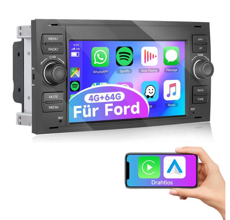Hikity Android Autoradio für Ford mit Carplay Android Auto - 7'' Touchscreen Autoradio von Hikity
