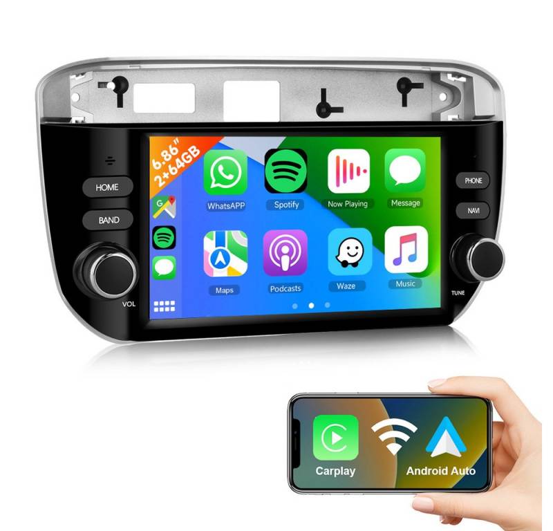Hikity Android GPS 7 Zoll Touchscreen für Fiat Punto 2012-2015 Autoradio von Hikity