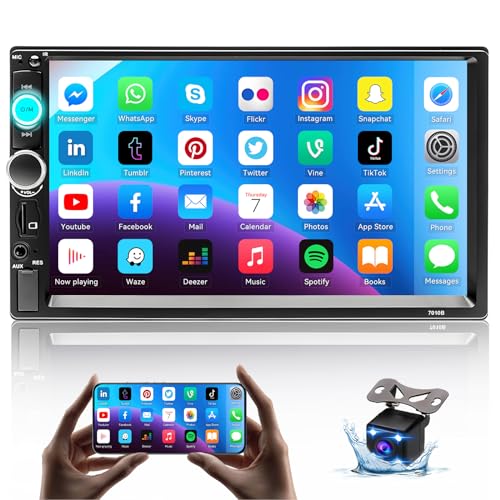 Hikity Autoradio 2 Din mit Bildschirm 7 Zoll Touch Display Radio mit Bluetooth Freisprecheinrichtung Unterstützung Mirror Link USB/AUX/SD+Rückfahrkamera Hikity Autoradio 2 Din mit Bildschirm 7 Zoll Touch Display Radio mit Bluetooth Freisprecheinrichtung Unterstützung Mirror Link USB/AUX/SD+Rückfahrkamera von Hikity
