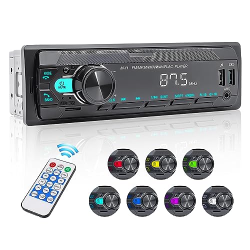Hikity Autoradio mit Bluetooth Freisprecheinrichtung,Auto Radio 1Din Bluetooth Stereo MP3 Player mit SD AUX IN Zwei USB FM Fernbedienung Stimmenkontrolle von Hikity