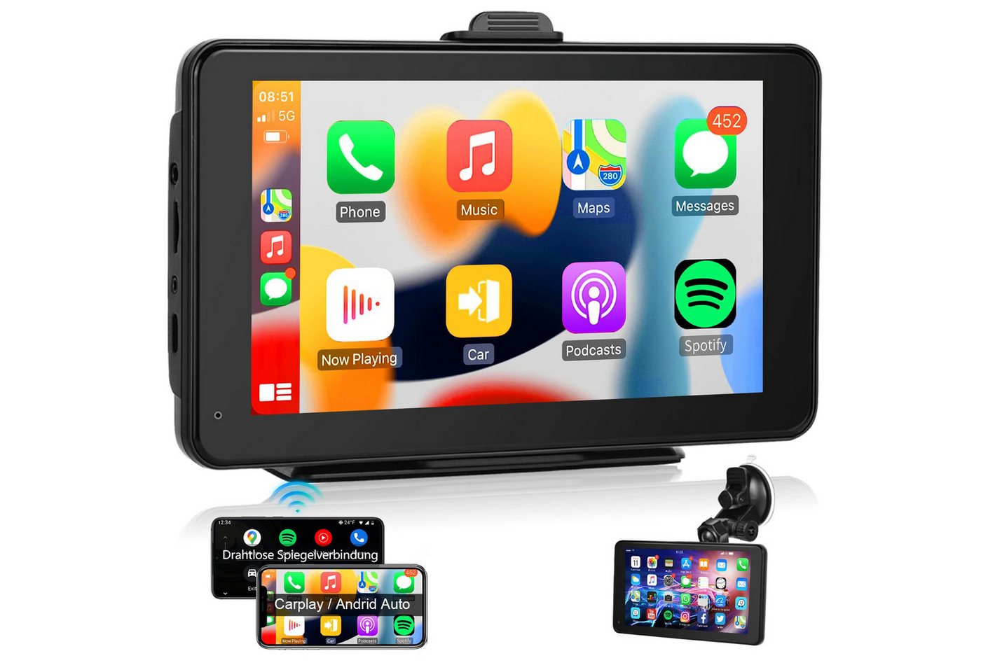 Hikity CarPlay, Android Auto, Bluetooth, für LKW, Wohnmobile, Campingautos Navigationsgerät von Hikity