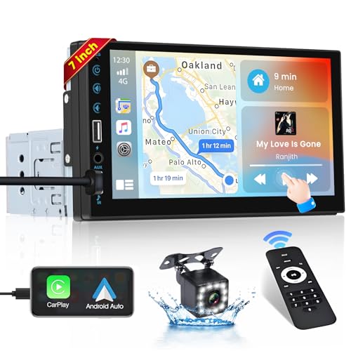 Hikity Carplay Autoradio 1Din mit Android Auto 7 Zoll Touch Bildschirm 1 Din Carplay Radio mit Bluetooth FM AUX 2USB EQ Mirror Link SWC MIC Rückfahrkamera Hikity Carplay Autoradio 1Din mit Android Auto 7 Zoll Touch Bildschirm 1 Din Carplay Radio mit Bluetooth FM AUX 2USB EQ Mirror Link SWC MIC Rückfahrkamera von Hikity
