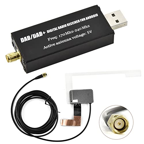 Hikity DAB+ Adapter Antennentuner für Autoradio Digital Empfänger Externe DAB Box Adapter Tuner Kompatibel Audio übertragung USB 2,0 Dongle für Android Auto Radio 1 Din 2 Din von Hikity