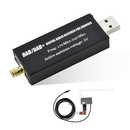 Hikity DAB+ Autoradio Antenne Digtial DAB Adapter für 1 Din 2 Din Android Autoradio USB2.0 DAB Antenne an der Windschutzscheibe von Hikity